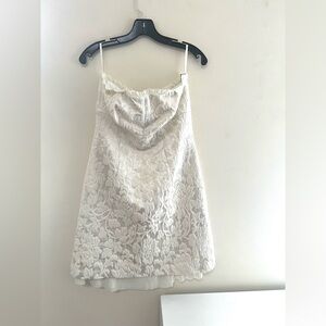 Creamy white strapless  Lace Dress